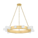 Vintage Brass Citrine Chandelier 36" by Corbett Lighting, view 3
