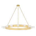 Vintage Brass Citrine Chandelier 36" by Corbett Lighting, view 4