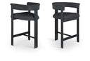 Romeo Boucle Fabric Upholstered Bar / Counter Stool - Black