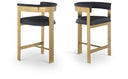 Romeo Vegan Leather Upholstered Bar / Counter Stools - Black