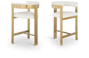 Romeo Vegan Leather Upholstered Bar / Counter Stools - Cream
