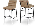 Burke Vegan Leather Upholstered Bar Stools - Tan