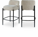 Burton Chenille Fabric Upholstered Bar / Counter Stool - Beige