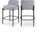 Burton Chenille Fabric Upholstered Bar / Counter Stool - Grey