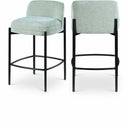 Burton Chenille Fabric Upholstered Bar / Counter Stool - Mint