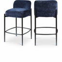 Burton Chenille Fabric Upholstered Bar / Counter Stool - Blue