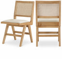 Abby Cane And Vegan Leather Upholstered Dining Side Chair - Cream