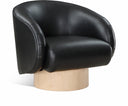 Gibson Vegan Leather Upholstered Swivel Accent Chair - Black