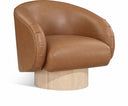 Gibson Vegan Leather Upholstered Swivel Accent Chair - Cognac