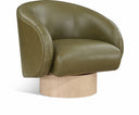 Gibson Vegan Leather Upholstered Swivel Accent Chair - Green