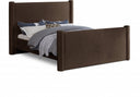 Elias Velvet Upholstered Bed - Brown