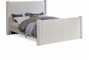 Elias Velvet Upholstered Bed - Cream