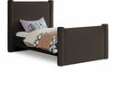Elias Boucle Fabric Upholstered Twin Bed - Brown
