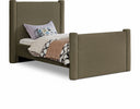 Elias Boucle Fabric Upholstered Twin Bed - Olive
