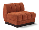 Quinn Chenille Fabric Upholstered Armless Modular Chair - Cognac