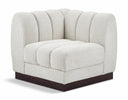 Quinn Chenille Fabric Upholstered Corner Modular Chair - Cream