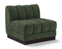 Quinn Chenille Fabric Upholstered Armless Modular Chair - Green