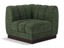 Quinn Chenille Fabric Upholstered Corner Modular Chair - Green