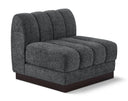 Quinn Chenille Fabric Upholstered Armless Modular Chair - Grey