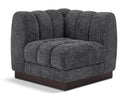 Quinn Chenille Fabric Upholstered Corner Modular Chair - Grey