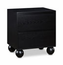 Kent 24" Ash Wood Nightstand - Black