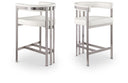 Marcello Vegan Leather Upholstered Bar / Counter Stools - Cream