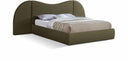 Everest Boucle Fabric Upholstered Bed - Olive