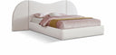 Everest Linen Textured Fabric Upholstered Bed - Cream