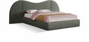 Everest Linen Textured Fabric Upholstered Bed - Olive