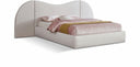 Everest Linen Textured Fabric Upholstered Bed - White