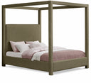 Eden Boucle Fabric Upholstered Bed - Olive
