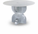 Alden 48" Genuine Marble Top And Aluminum Base Dining Table - White