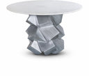 Walker 48" Genuine Marble Top And Aluminum Base Dining Table - White
