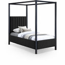 Kelly Boucle Fabric Upholstered Twin Bed - Black