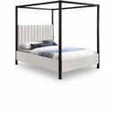 Kelly Boucle Fabric Upholstered Bed - Cream
