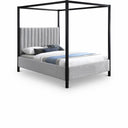 Kelly Boucle Fabric Upholstered Bed - Grey