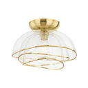 Vintage Polished Brass Esme Flush Mount 17.25" by Corbett Lighting, view 3