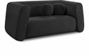 Abbington 70" Boucle Fabric Upholstered Loveseat - Black