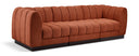 Quinn 101" Chenille Fabric Upholstered 3pc. Modular Sofa - Cognac