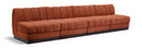 Quinn 128" Chenille Fabric Upholstered 4pc. Armless Modular Sofa - Cognac
