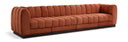 Quinn 133" Chenille Fabric Upholstered 4pc. Modular Sofa - Cognac