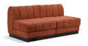 Quinn 64" Chenille Fabric Upholstered 2pc. Armless Modular Loveseat - Cognac
