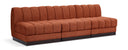 Quinn 96" Chenille Fabric Upholstered 3pc. Armless Modular Sofa - Cognac