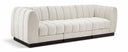 Quinn 101" Chenille Fabric Upholstered 3pc. Modular Sofa - Cream