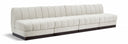 Quinn 128" Chenille Fabric Upholstered 4pc. Armless Modular Sofa - Cream