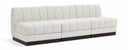 Quinn 96" Chenille Fabric Upholstered 3pc. Armless Modular Sofa - Cream