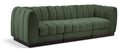 Quinn 101" Chenille Fabric Upholstered 3pc. Modular Sofa - Green