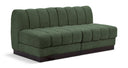 Quinn 64" Chenille Fabric Upholstered 2pc. Armless Modular Loveseat - Green