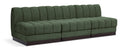 Quinn 96" Chenille Fabric Upholstered 3pc. Armless Modular Sofa - Green