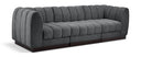Quinn 101" Chenille Fabric Upholstered 3pc. Modular Sofa - Grey